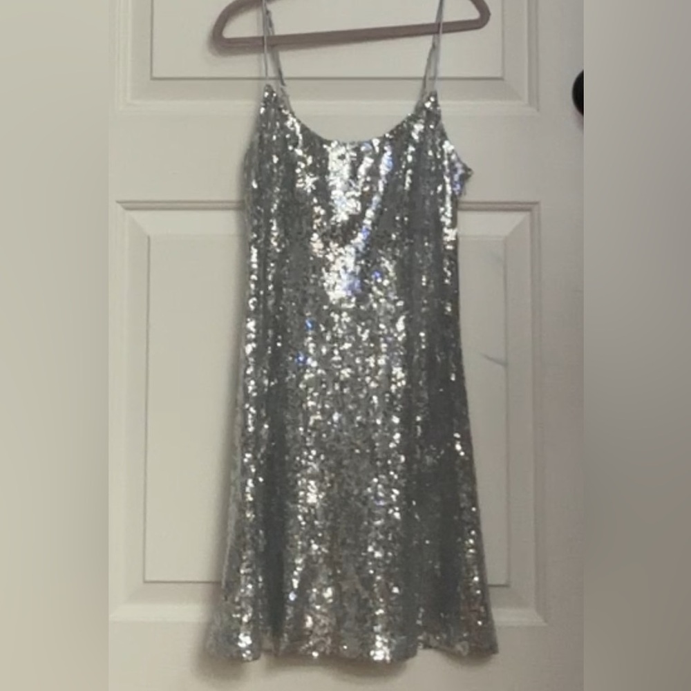Silver Sequin Dress